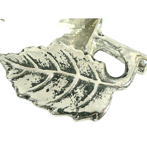 Condiment Nut Candy Dish, Pear Shaped Cast Aluminum Silver Antiqued Finish - Picture 9 of 12